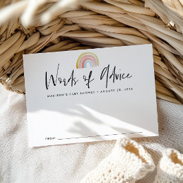 Cute en Colorful Waterverf Rainbow Baby shower Advieskaart