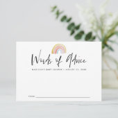 Cute en Colorful Waterverf Rainbow Baby shower Advieskaart (Staand voorkant)