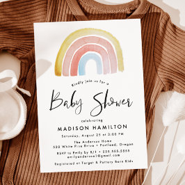 Cute en Colorful Waterverf Rainbow Baby shower Kaart