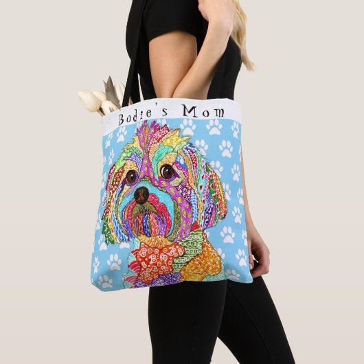 Cute en Colorful Yorkipoo Persoonlijk Tote Bag (Dichtbij)