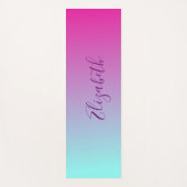 Cute en Comfortable Fuchsia en Blue Ombre Yogamat (Voorkant)