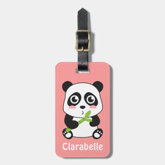 Cute en Cudly Baby Panda Bagagelabel (Voorkant verticaal)