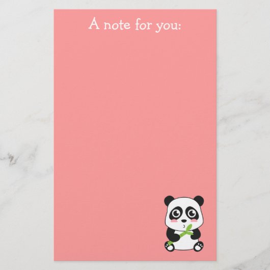 Cute en Cudly Baby Panda Briefpapier (Voorkant)