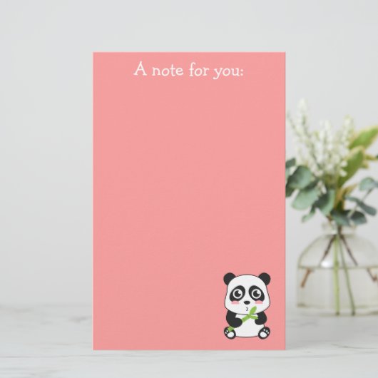 Cute en Cudly Baby Panda Briefpapier (Staand voorkant)