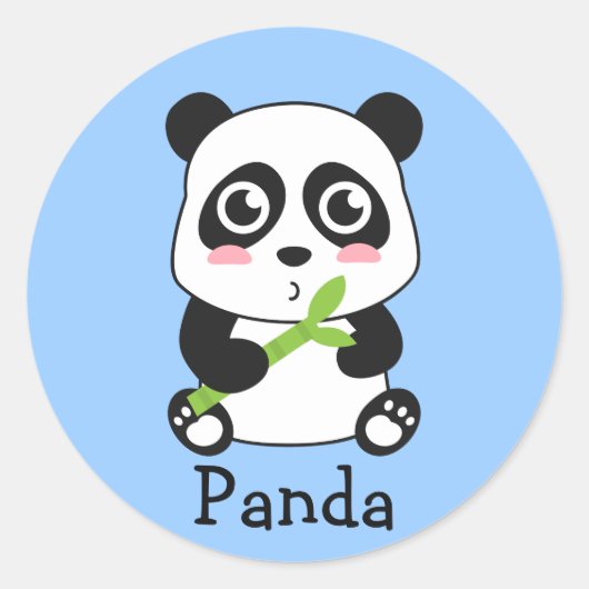 Cute en Cudly Baby Panda Ronde Sticker (Voorkant)