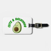 Cute en Delicious Avocado Bagagelabel (Voorkant horizontaal)
