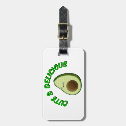 Cute en Delicious Avocado Bagagelabel (Voorkant verticaal)