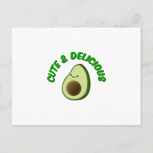 Cute en Delicious Avocado Briefkaart (Voorkant)