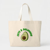 Cute en Delicious Avocado Grote Tote Bag (Voorkant)