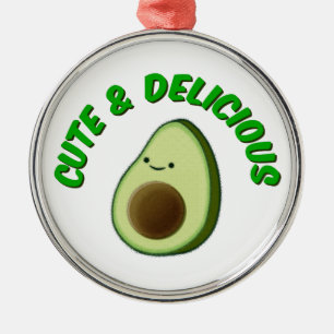 Cute en Delicious Avocado Metalen Ornament