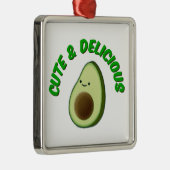 Cute en Delicious Avocado Metalen Ornament (Rechts)