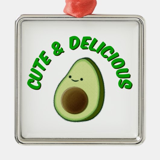 Cute en Delicious Avocado Metalen Ornament (Voorkant)