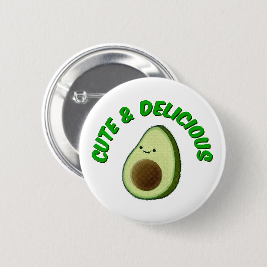 Cute en Delicious Avocado Ronde Button 5,7 Cm (Voorkant /achterkant)