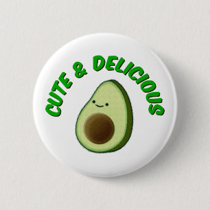 Cute en Delicious Avocado Ronde Button 5,7 Cm