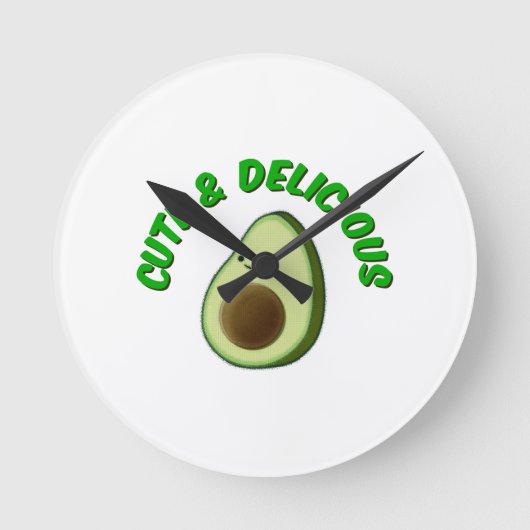 Cute en Delicious Avocado Ronde Klok (Voorkant)