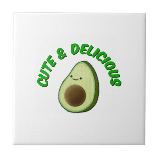 Cute en Delicious Avocado Tegeltje (Voorkant)