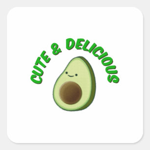Cute en Delicious Avocado Vierkante Sticker