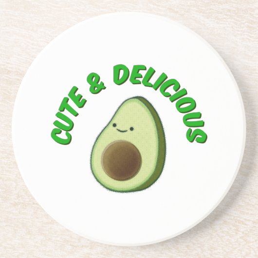 Cute en Delicious Avocado Zandsteen Onderzetter (Voorkant)