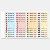 Cute en Eenvoudige Vervoer Aangepaste Naam Kindere Labels (Vel)