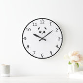 Cute en Elegant Black Panda| Wandsluiting Grote Klok (Huis)