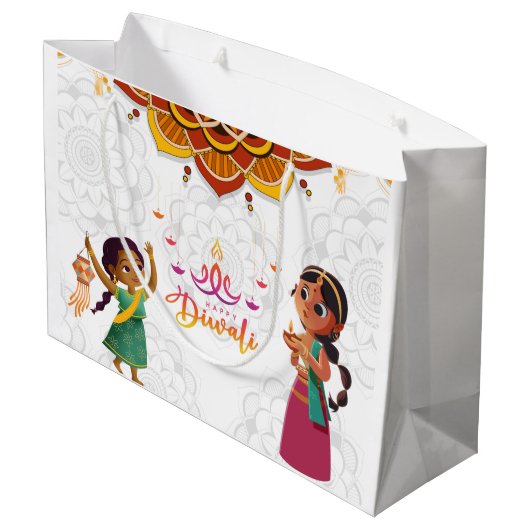 Cute en Elegant Diwali Groot Cadeauzakje (Achterkant Gekanteld)