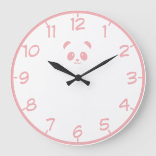 Cute en Elegant Pink Panda Wandklok