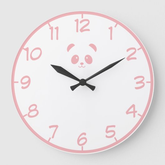 Cute en Elegant Pink Panda | Wandklok (Voorkant)