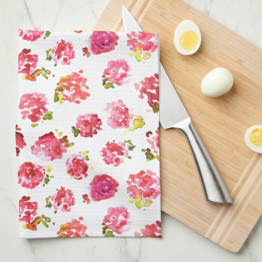 Cute en elegant roze  rozen patroon theedoek (Quarter Fold)