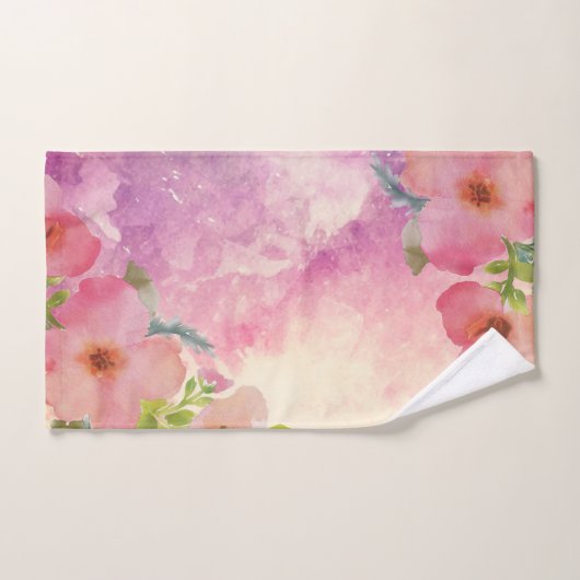 Cute en elegante waterverf floral bad handdoek (Handdoek)