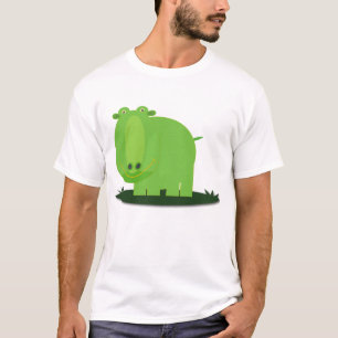 Cute en Fun Green Hippo T-shirt