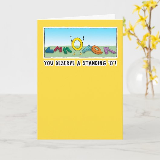 Cute en Funny Gefeliciteerd Kaart (Gele Bloem)