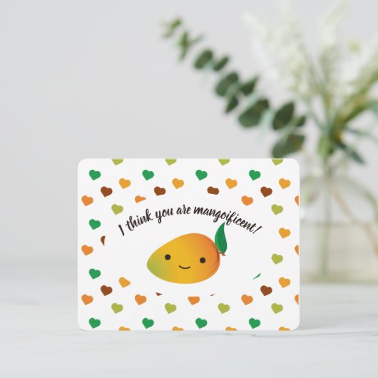 Cute en grappig denk ik dat je een machtig Mango b Feestdagenkaart (Staand voorkant)