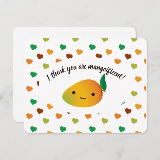 Cute en grappig denk ik dat je een machtig Mango b Feestdagenkaart (Voorkant / Achterkant)