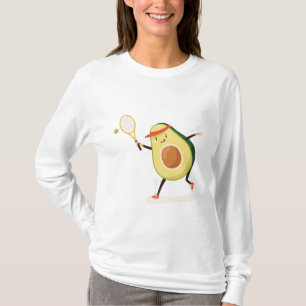 Cute en grappige avocado's die tennis spelen in pe t-shirt