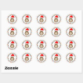 Cute en Grappige Capybara Kerst Slingerlichten Ronde Sticker (Vel)