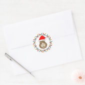 Cute en Grappige Capybara Kerst Slingerlichten Ronde Sticker (Envelop)