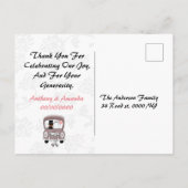 Cute en grappige cartoon, net getrouwd met een aut uitnodiging briefkaart (Achterkant)