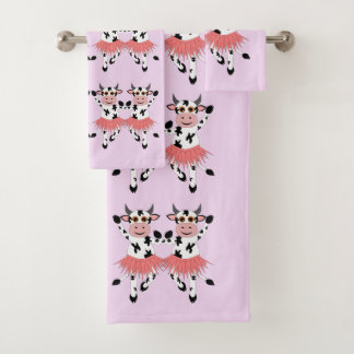 Cute en grappige danskoeien bad handdoek