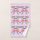 Cute en grappige danskoeien bad handdoek (Handdoek)