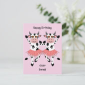 Cute en grappige danskoeien briefkaart (Staand voorkant)