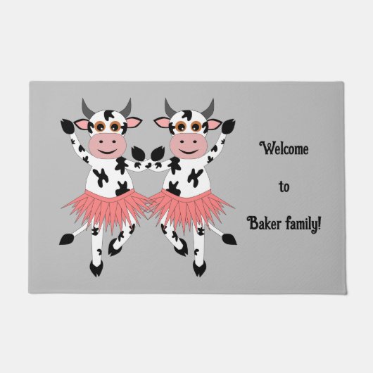 Cute en grappige danskoeien deurmat (Voorkant)
