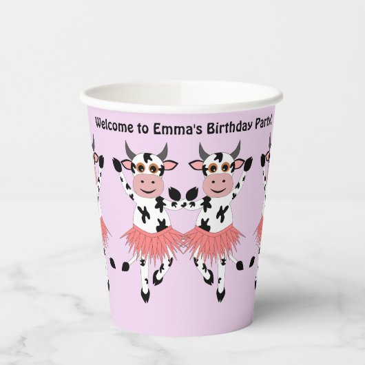 Cute en grappige danskoeien papieren bekers (Links)