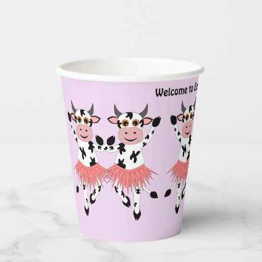Cute en grappige danskoeien papieren bekers (Voorkant)