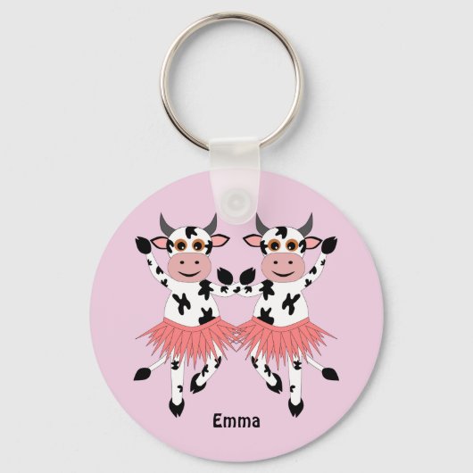 Cute en grappige danskoeien sleutelhanger (Voorkant)