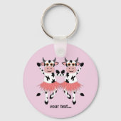 Cute en grappige danskoeien sleutelhanger (Achterkant)