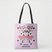 Cute en grappige danskoeien tote bag (Voorkant)