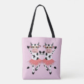 Cute en grappige danskoeien tote bag (Achterkant)