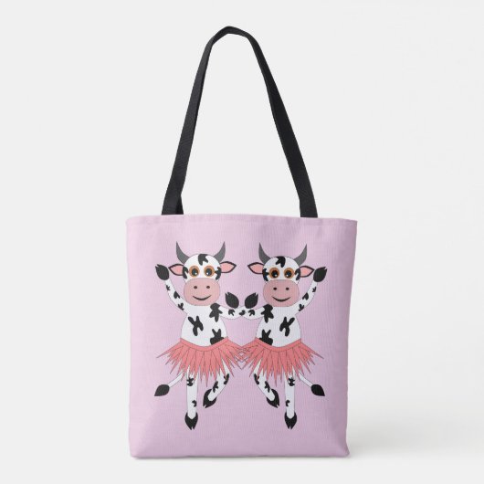 Cute en grappige danskoeien tote bag (Achterkant)