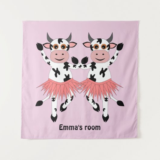 Cute en grappige danskoeien wandkleed (Voorkant)