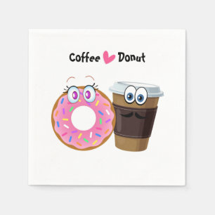 Cute en grappige koffie houdt van donut paper napk servet